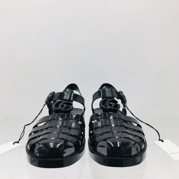 Gucci GG Black Rubber Cage Sandals Men’s Size US 11.5 Medium - Picture 8 of 16